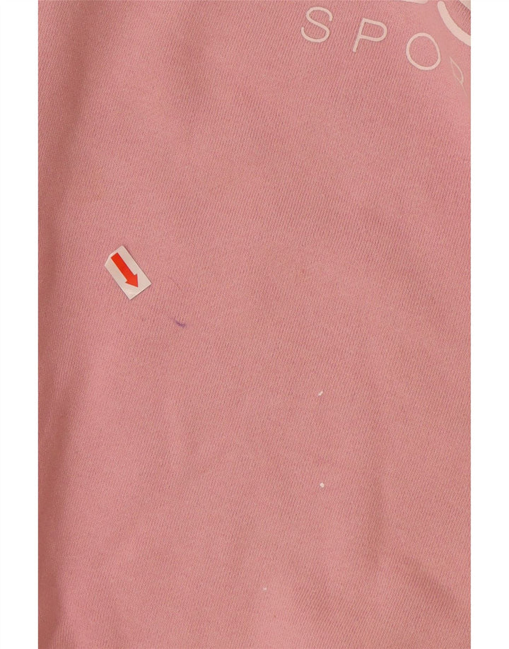 ELLESSE Womens Graphic Sweatshirt Jumper UK 12 Medium Pink Cotton