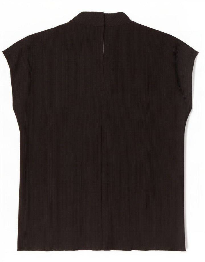 Zara Blusa Extragrande Sin Mangas para Mujer Top UK 10 Small Poliéster Negro