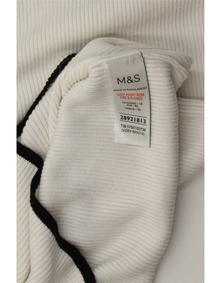 Canotta da donna Marks & Spencer UK 14 grande in viscosa bianca