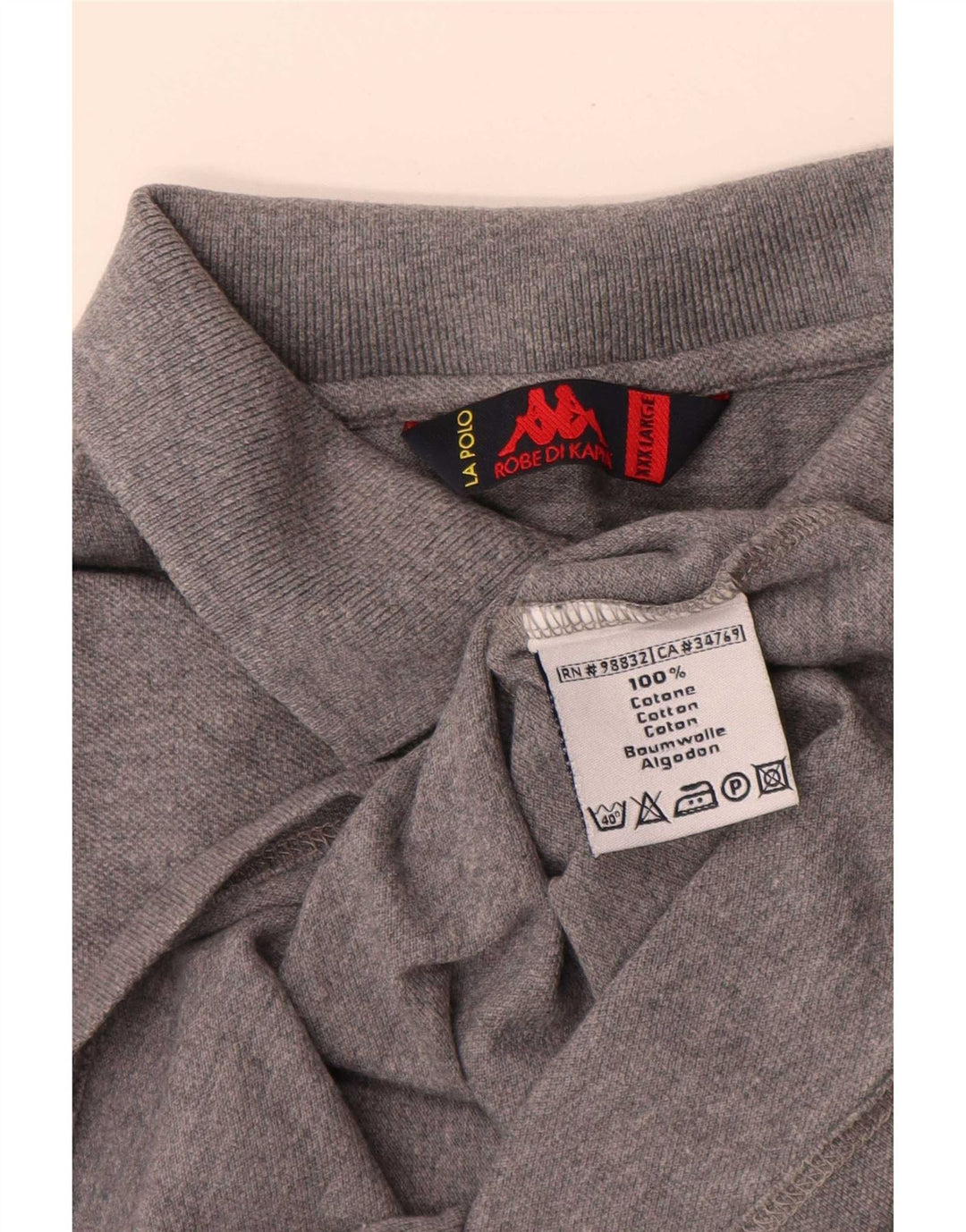 Kappa Herren Poloshirt 3XL Grau Baumwolle