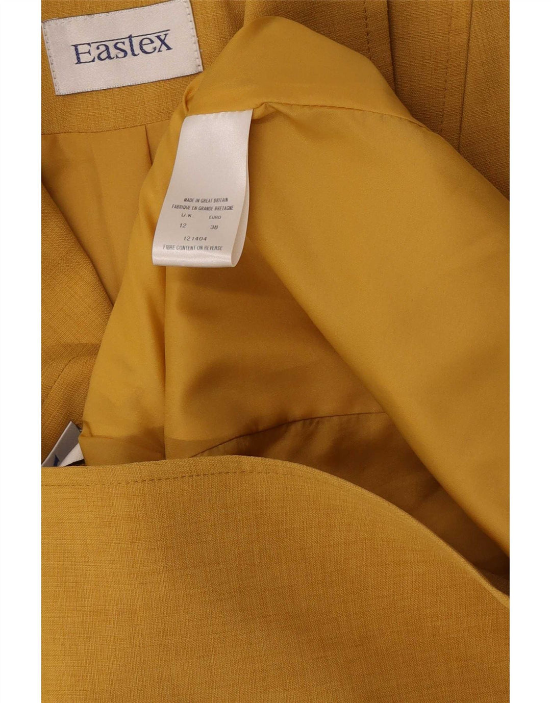 Jaqueta blazer feminina Eastex com 3 botões Reino Unido 12 poliéster amarelo médio