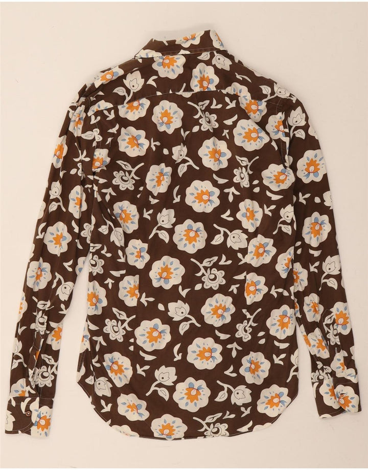 Bellini Mens Shirt Suze 39 15 1/2 Medium Brown Floral