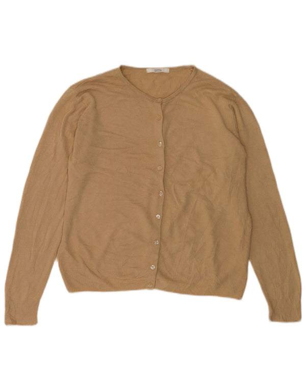 Maglione cardigan da donna Marks & Spencer UK 14 grande acrilico beige