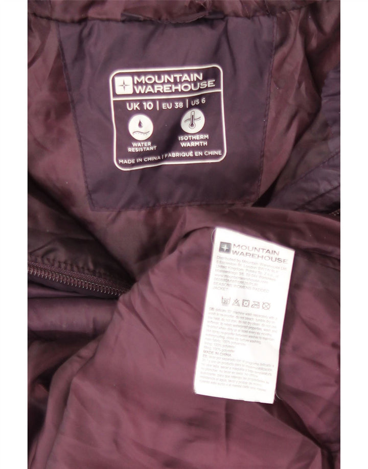 Mountain Warehouse Womens Hooded Padded Jacket UK 10 Small Maroon
