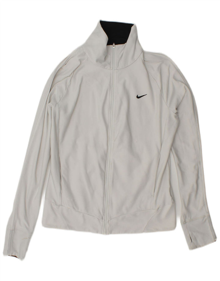 Nike Womens Dri Fit Tracksuit Top Jacket UK 14/16 Large White