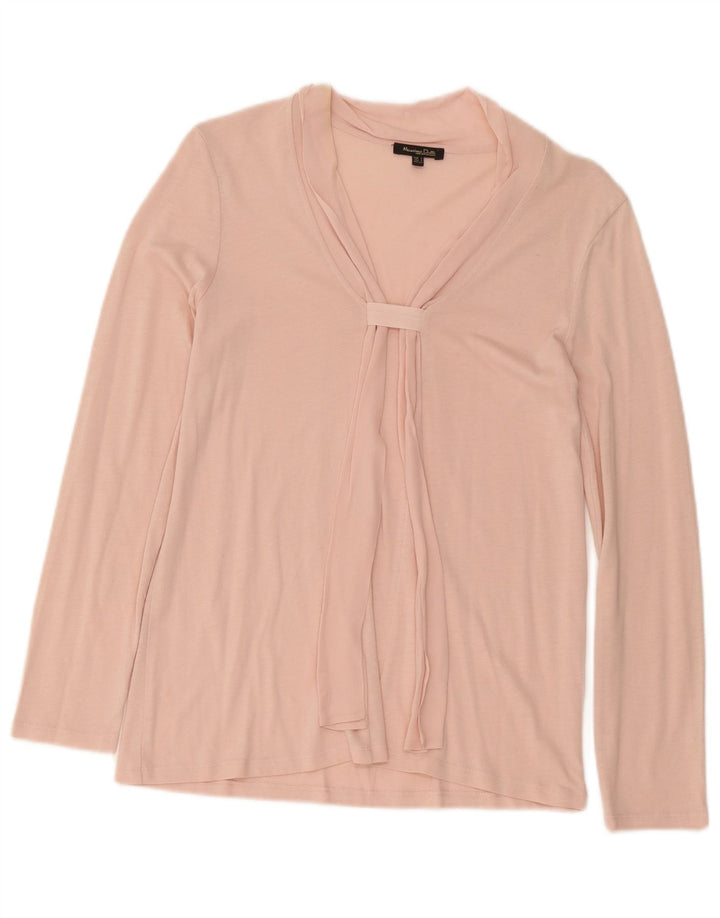 Massimo Dutti Dame Langærmet Bluse Top UK 10 Small Pink