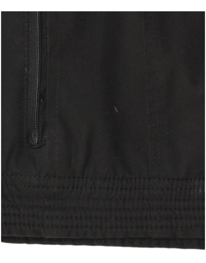 Hollister Womens Hooded Windbreaker Jacket UK 14 Medium Black Polyester