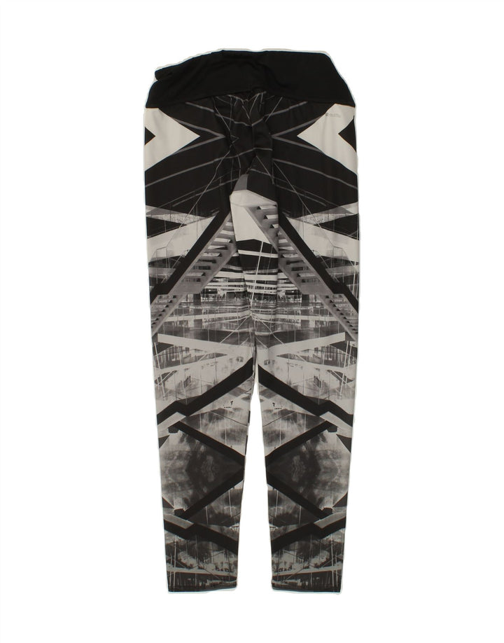 ADIDAS Womens Climalite Leggings UK 8/10 Small Grey Geometric Polyester Vintage Adidas and Second-Hand Adidas from Messina Hembry 