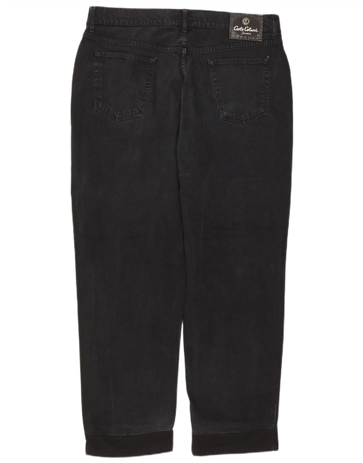 CARLO COLUCCI Womens Tapered Jeans W35 L27 Black