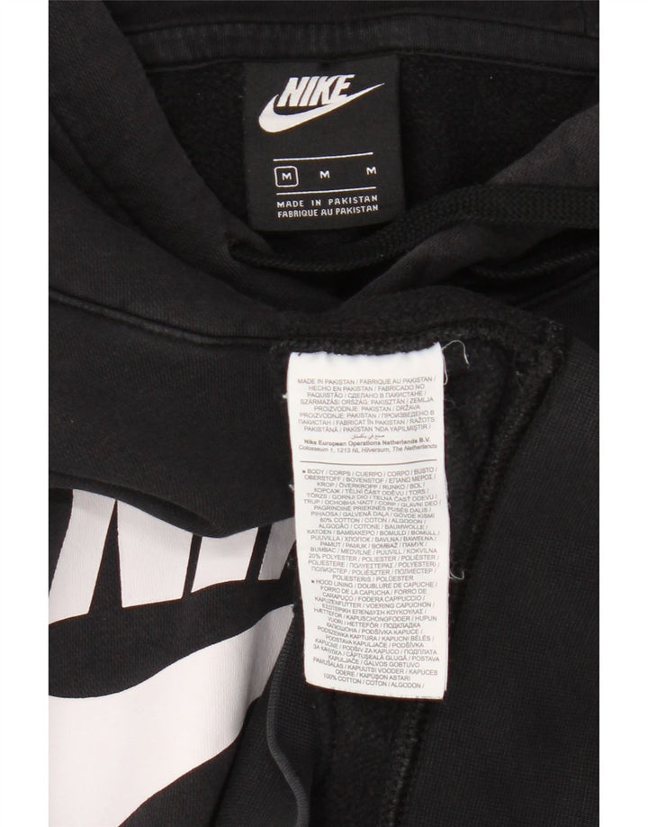 Nike Mens Graphic Hoodie Jumper Medium Black Cotton
