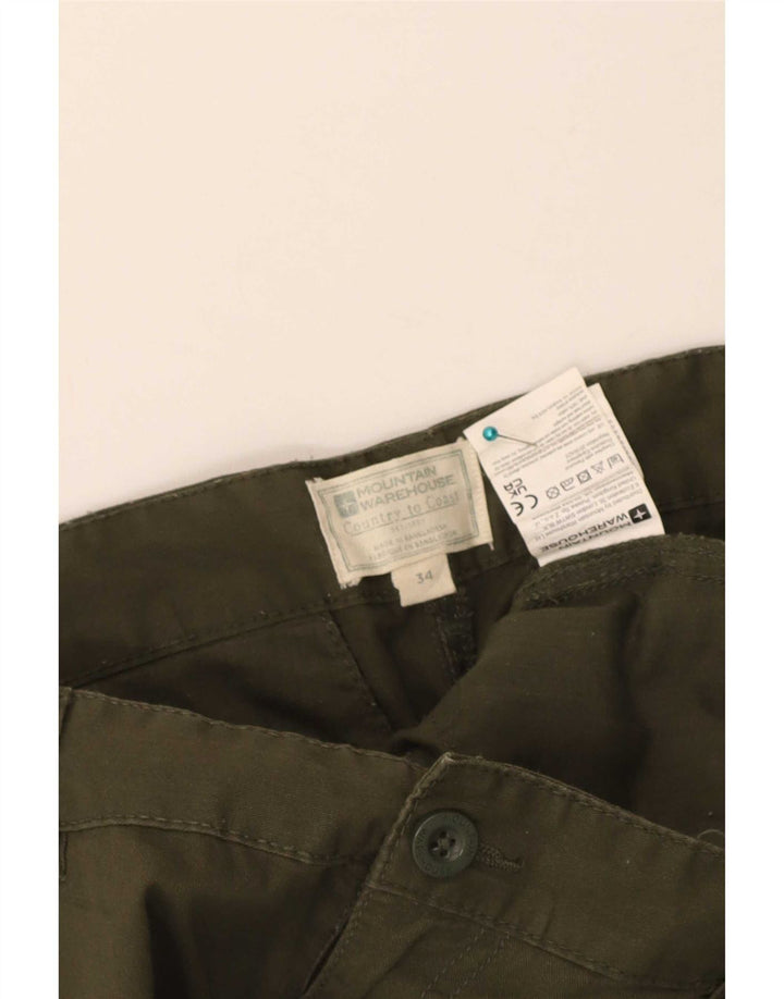 Pantaloncini cargo da uomo Mountain Warehouse W34 Large in cotone kaki