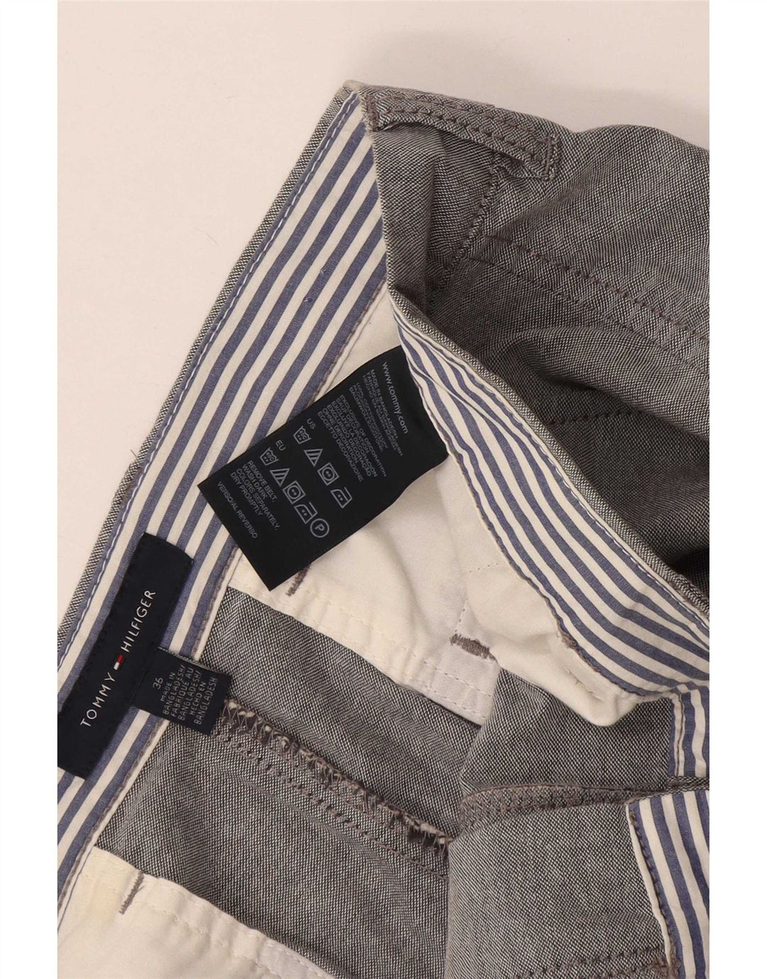 Tommy Hilfiger Mens Chino Shorts W36 Large Grey Cotton