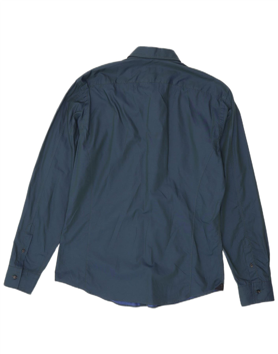 Trussardi Mens Shirt Size 41 Medium Navy Blue