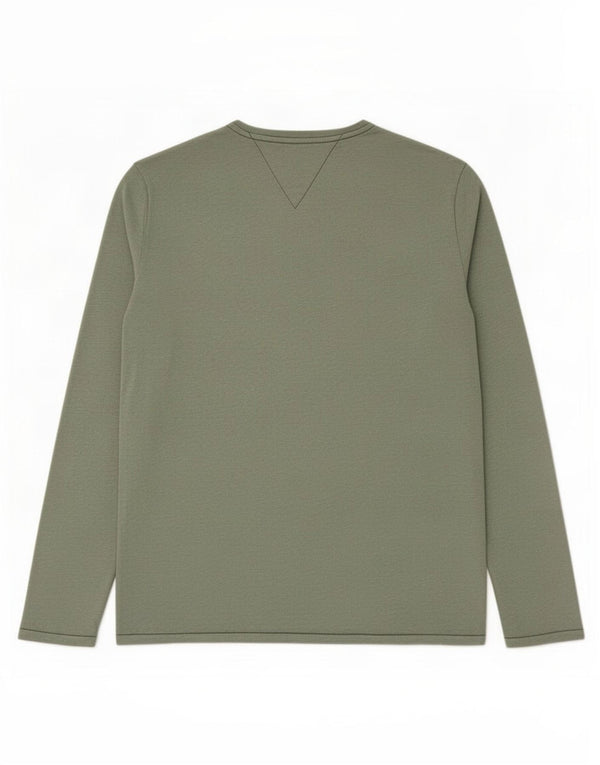 Tommy Hilfiger Top masculino de manga comprida grande algodão manchado cinza