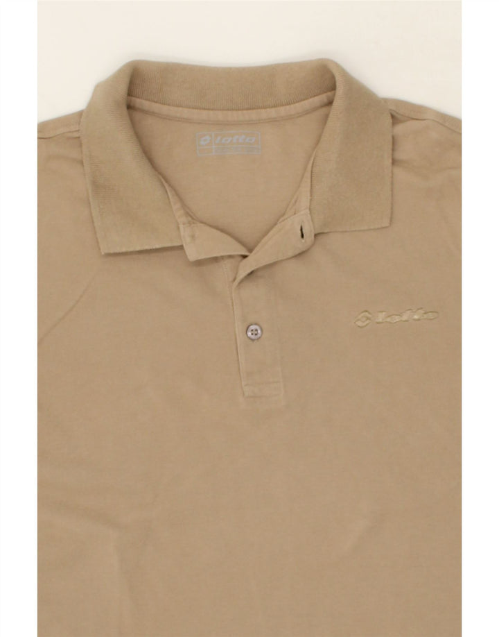 LOTTO Mens Polo Shirt Large Brown Cotton Vintage Lotto and Second-Hand Lotto from Messina Hembry 