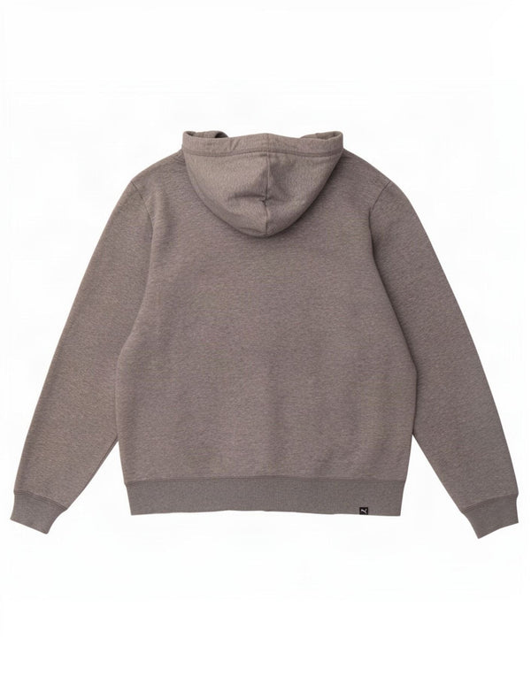 Felpa con cappuccio da uomo Puma Large in cotone grigio