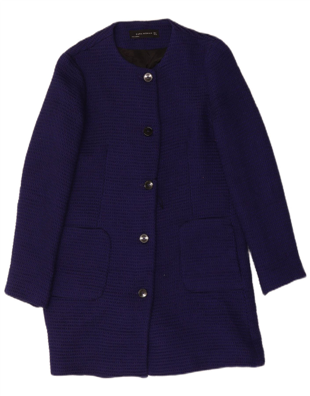 Zara Womens Overcoat UK 10 Small Navy Blue