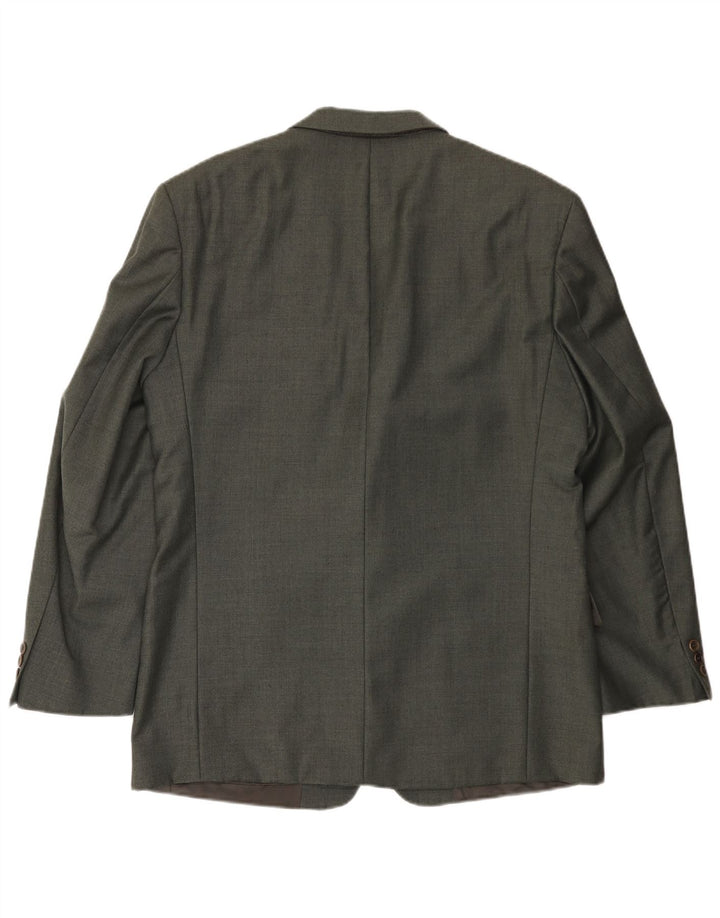 Hugo Boss Mens 2 Button Blazer Jacket EU 52 XL Grey Wool