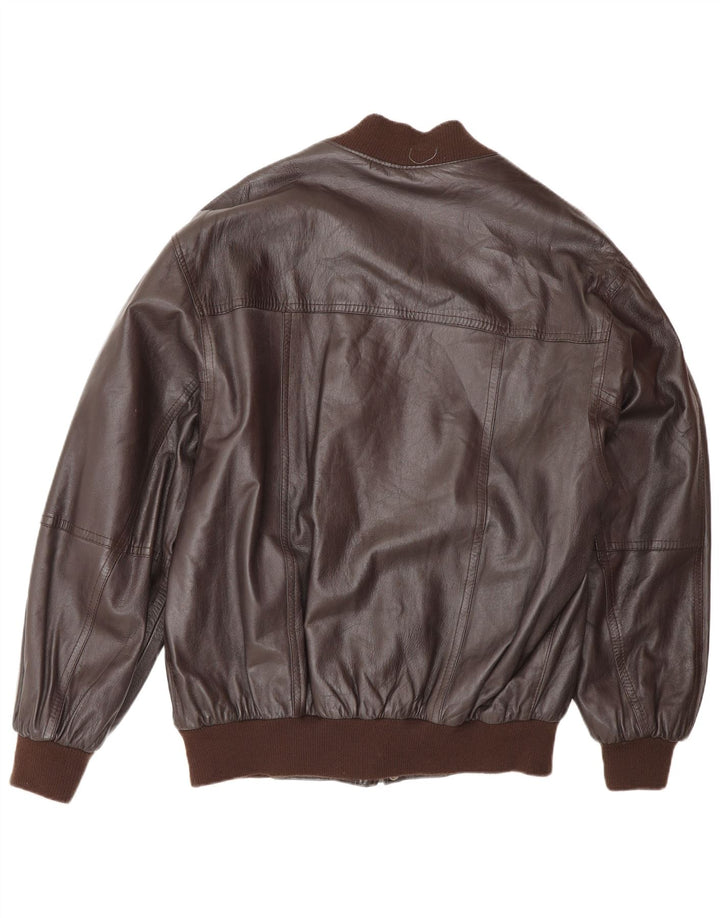 Vintage Herre Læderjakke UK 38 Medium Brun Læder