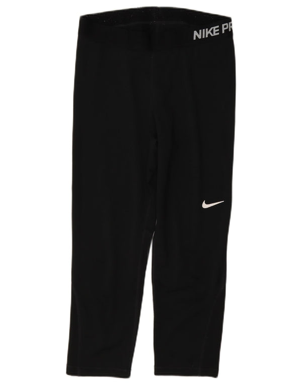 Nike Dame Dri Fit Grafiske Capri Leggings UK 12 Medium Sort