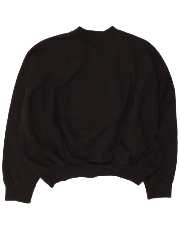Zara Womens Oversized træningsdragt Topjakke UK 16 Stor Sort Bomuld