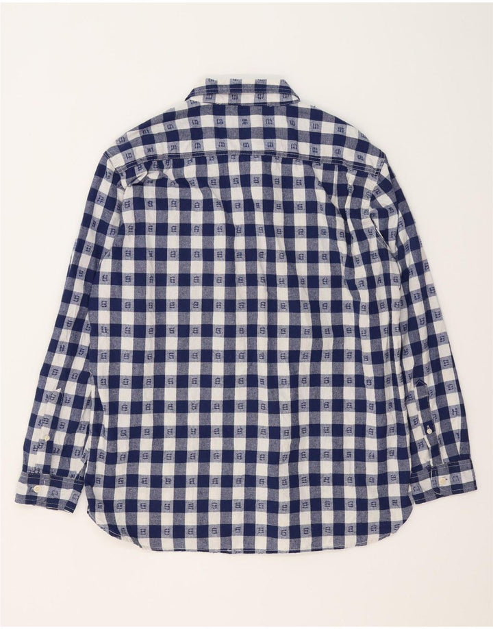 Lee Mens Loose Fit Shirt XL Navy Blue Check Cotton