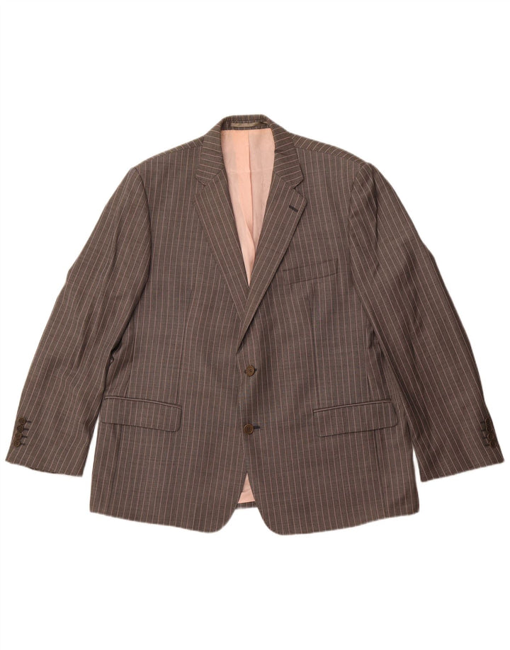 Magee Veste blazer à 2 boutons pour homme IT 46 Petite laine vierge à fines rayures grises