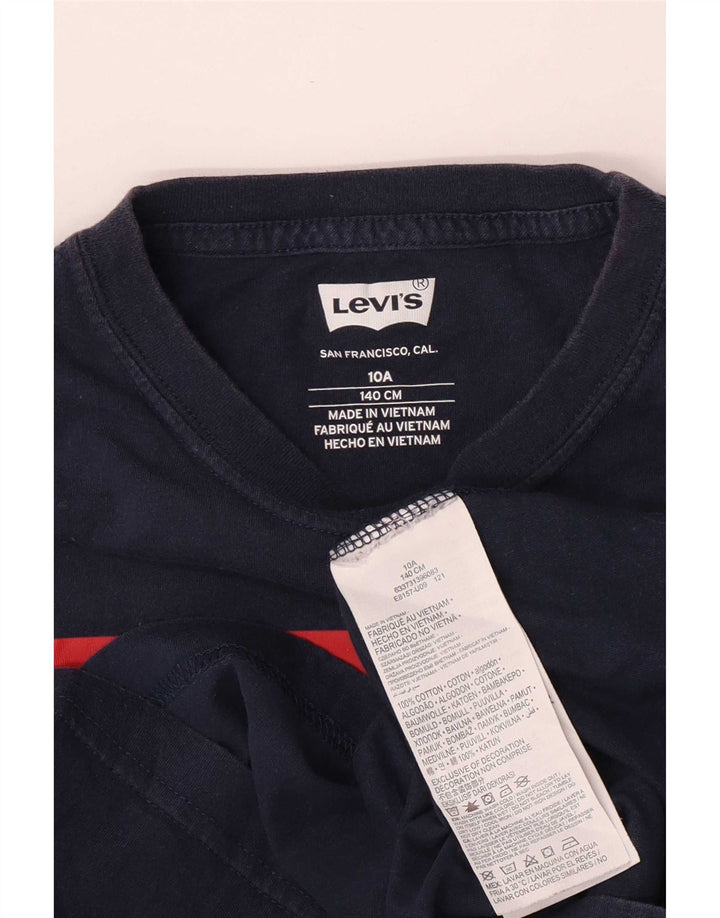 Levi's Boys Regular Graphic T-Shirt Top 9-10 Years Navy Blue Cotton