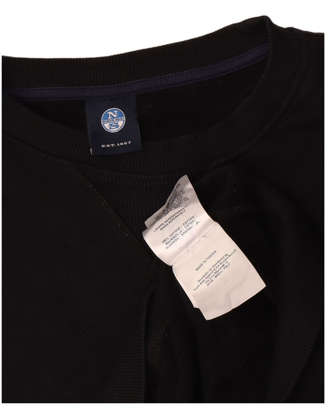 North Sails Mens Sweatshirt Jumper Large Black Cotton