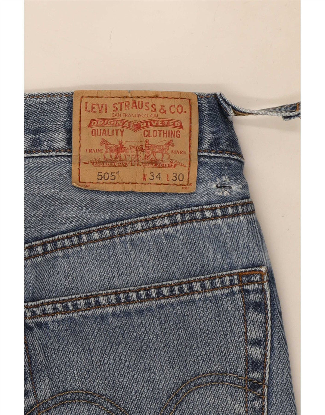 Levi's Mens 505 Regular Fit Straight Jeans W34 L30 Blue Cotton