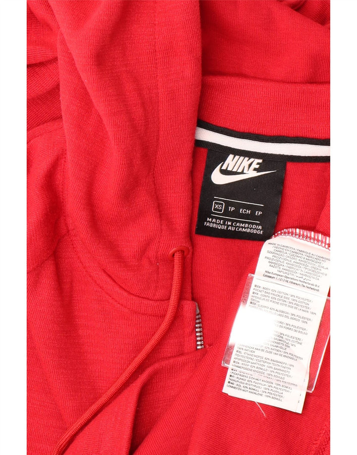 Suéter masculino Nike com capuz e zíper XS de algodão vermelho