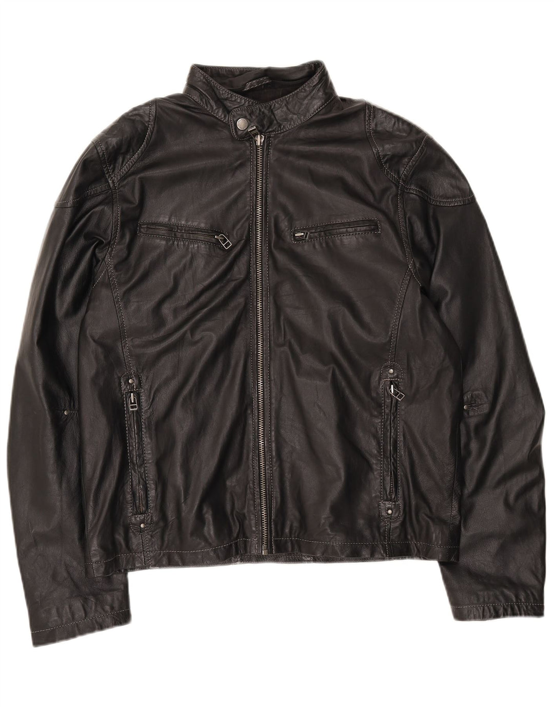 Gipsy Chaqueta de cuero para hombre UK 40 Large Cuero negro