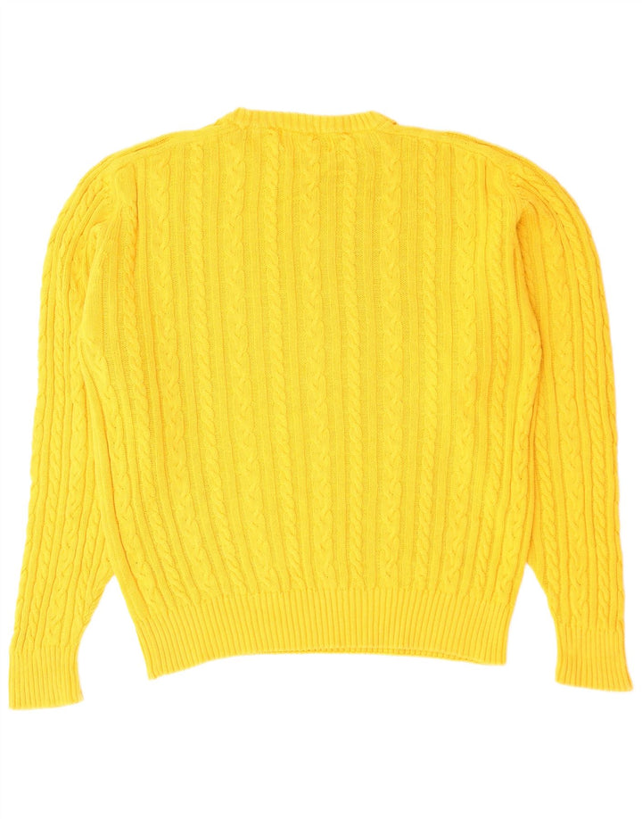 Scapa Mens Crew Neck Jumper Sweater Large Yellow Cotton
