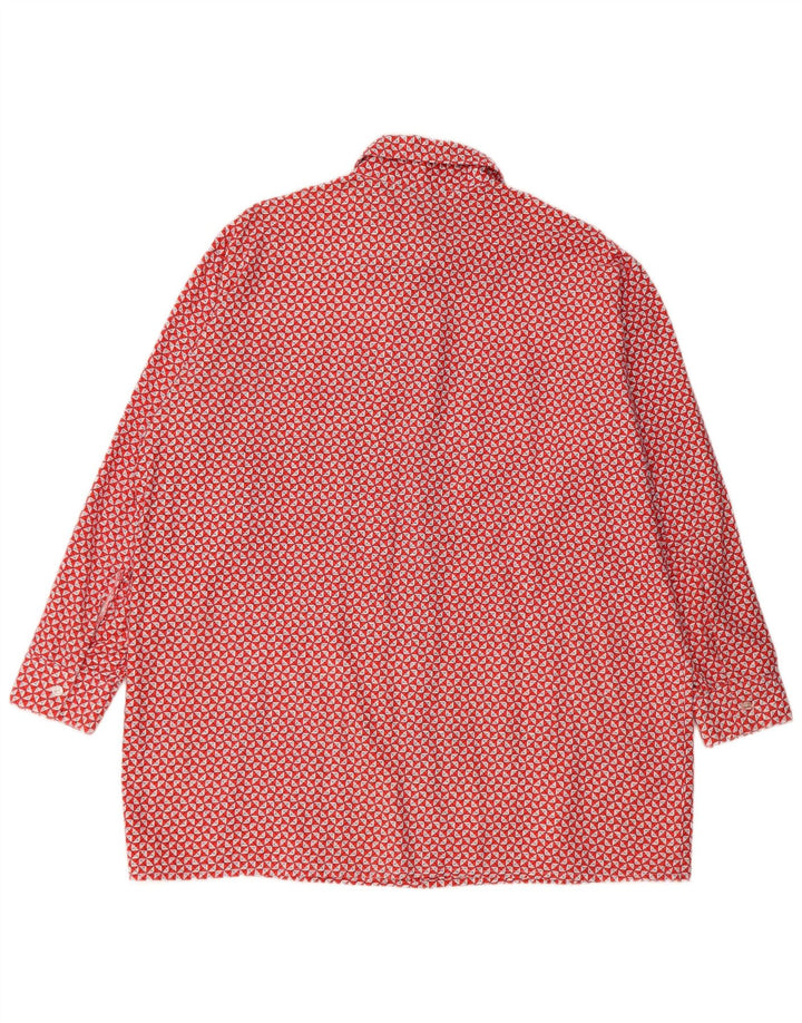 Vintage Mens Shirt Size 44 XL Red Geometric