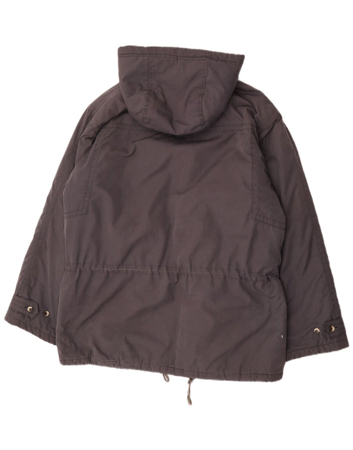 Leader Mens Hooded Padded Coat UK 42 XL Grey Polyester