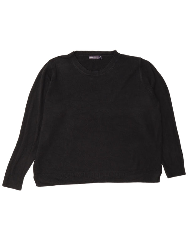 Женский джемпер стандартного кроя с круглым вырезом Marks & Spencer UK 22 2XL, черный