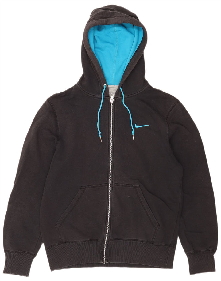Nike Mens Zip Hoodie Sweater Medium Black Cotton