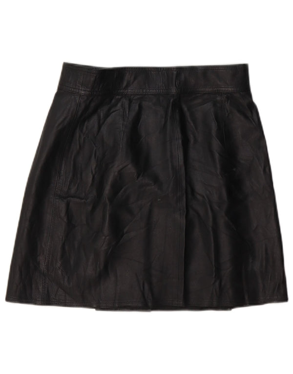 Vintage lædernederdel til kvinder W28 Medium Black