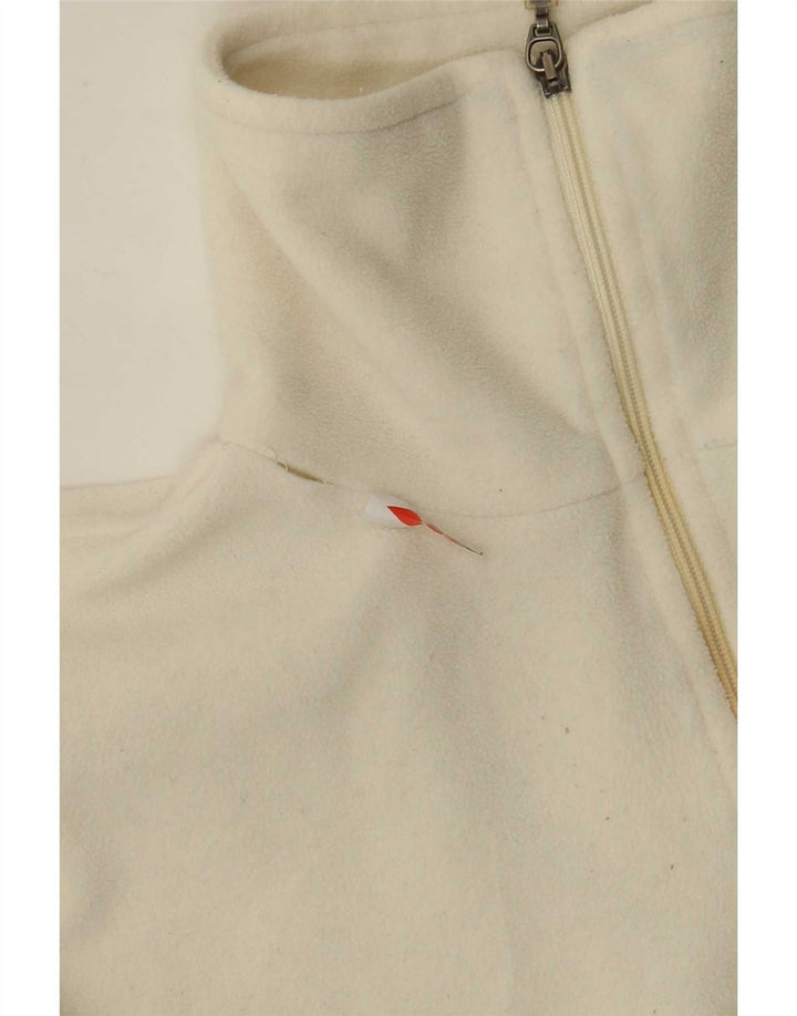 Maglione in pile da uomo con zip e collo Champion, grande, in poliestere bianco sporco