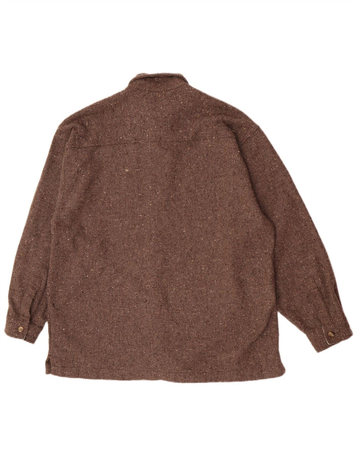 Lerros Mens Overshirt Shirt XL Brown Flecked Acrylic