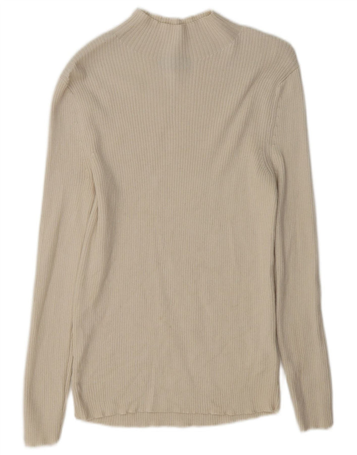 Marks & Spencer Dame Turtle Neck Jumper Sweater UK 12 Medium Beige Uld