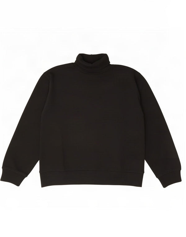 Suéter feminino Zara com gola redonda e algodão preto médio UK 14