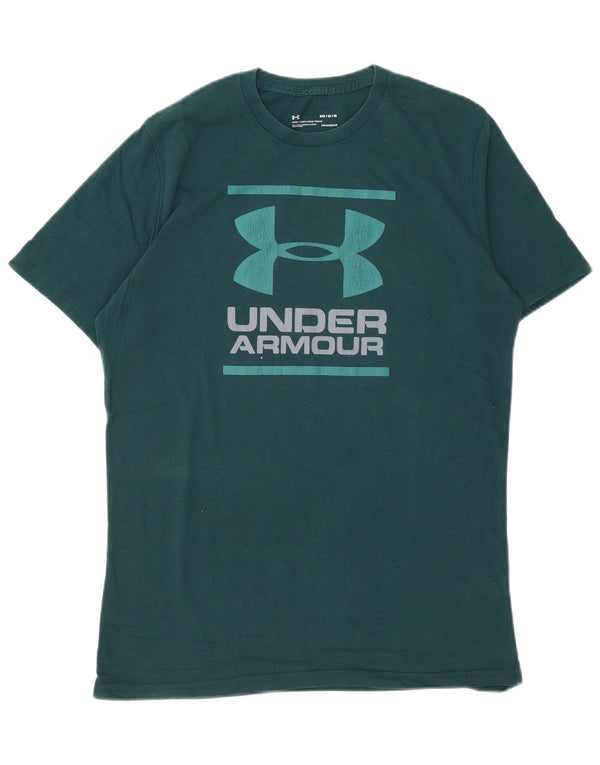 Under Armour Mens Graphic T-Shirt Top Medium Green Cotton