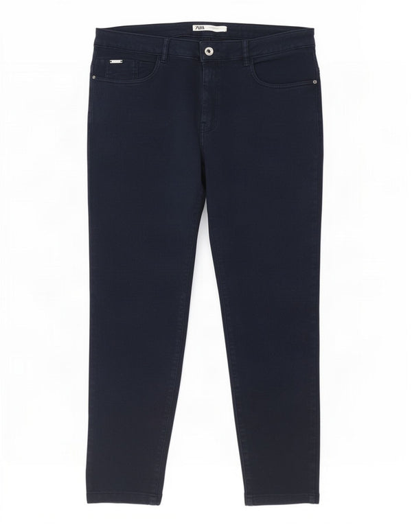 Женские укороченные джинсы Zara Slim EU 46 2XL W36 L25 Темно-синие, хлопок