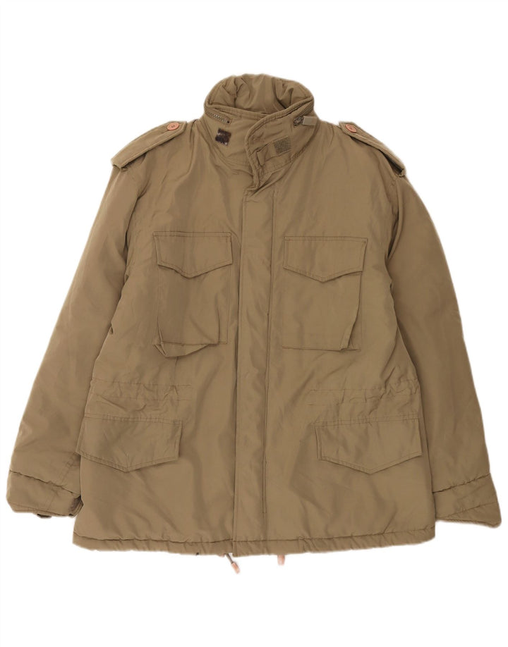 Alberto Aspesi Veste matelassée militaire pour homme UK 36 Small Marron Polyester