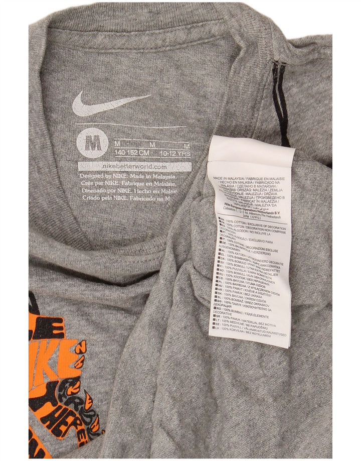 Nike Boys Graphic T-Shirt Top 10-11 Years Medium Grey Cotton