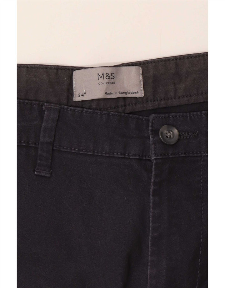 Marks & Spencer Herren-Chinoshorts W34, Größe L, Marineblau, Baumwolle