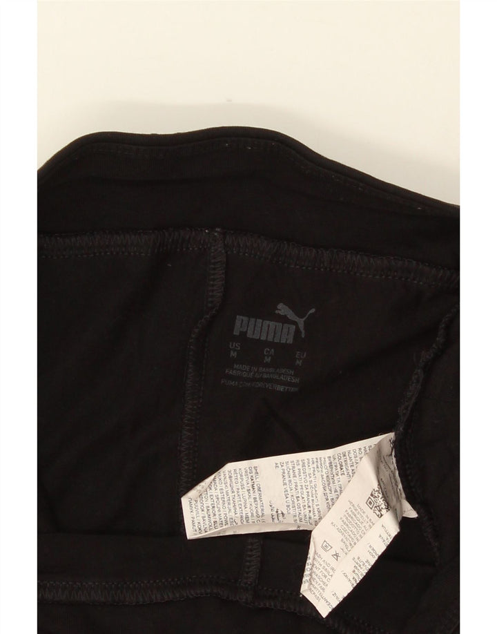 PUMA Womens Graphic Leggings UK 12 Medium  Black Cotton