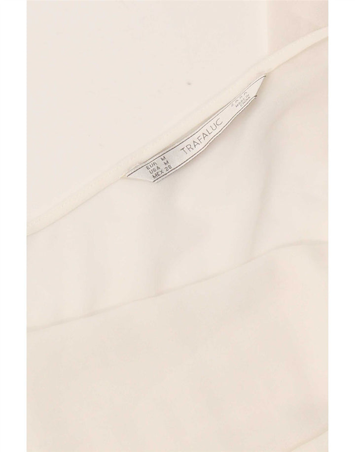 Bluză cu mânecă lungă pentru femei Zara UK 14 Medium White