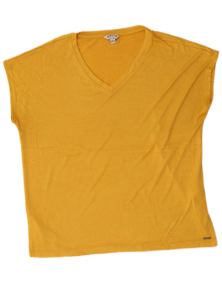 ORVIS Womens T-Shirt Top UK 18 XL Yellow Polyester